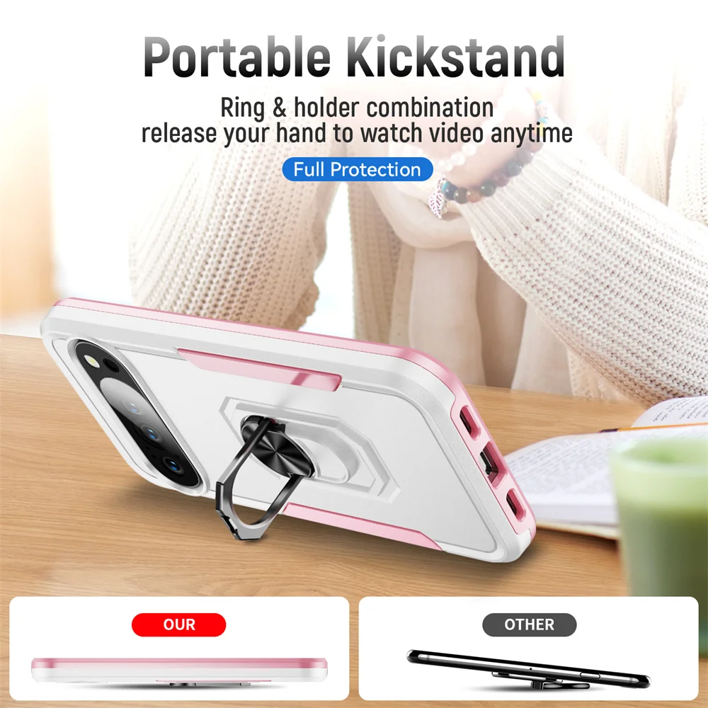 Luxury Armor Magnetic Folding Stand Phone Case with Color Collision Design