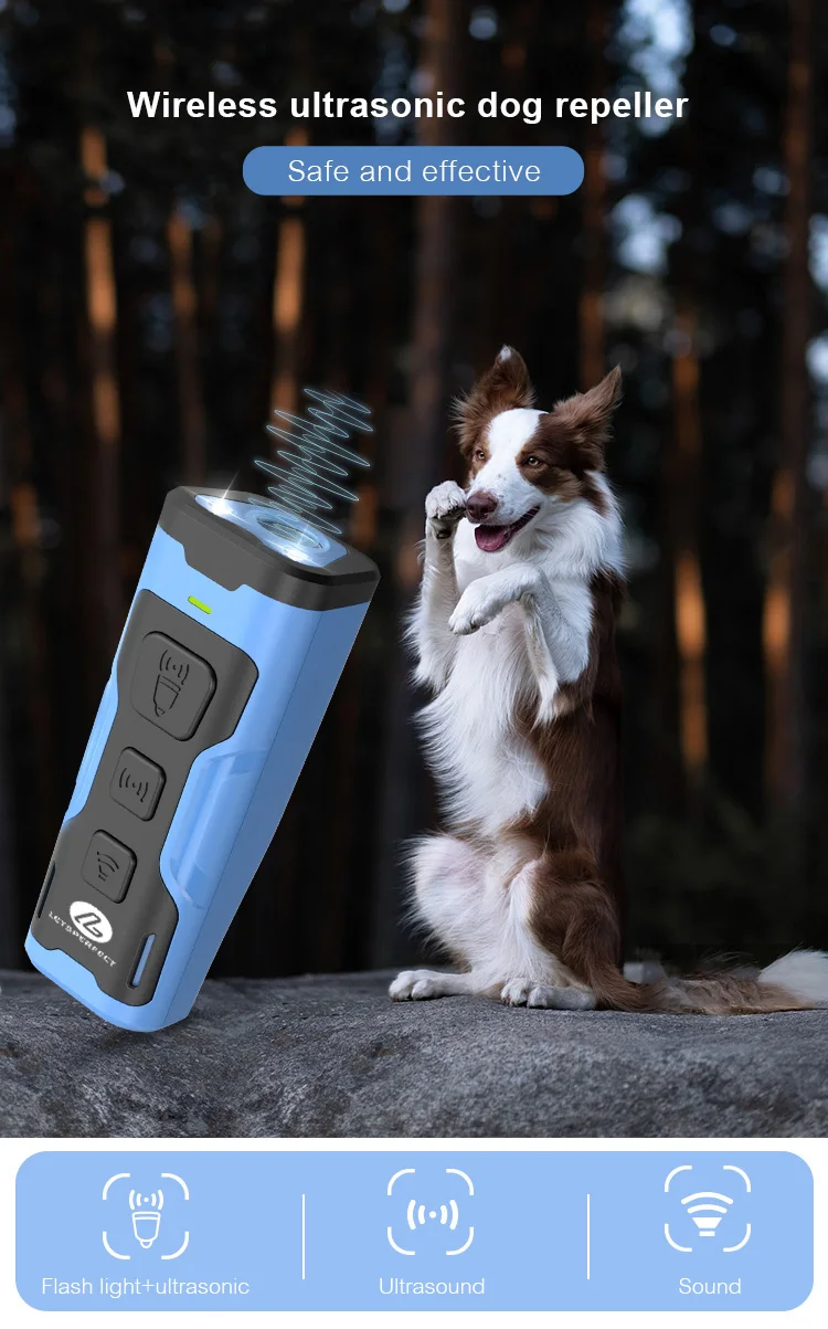 Dispositif Anti-aboiement Pour Chien Barkshield Pro - Ultrasons, 3 Modes, LED Torche Intégrée, Portable, Pour Entraînement Comportemental