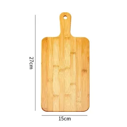 Bamboo Multipurpose Cutting & Serving Board with Handles (S - 27x15x1.4cm)