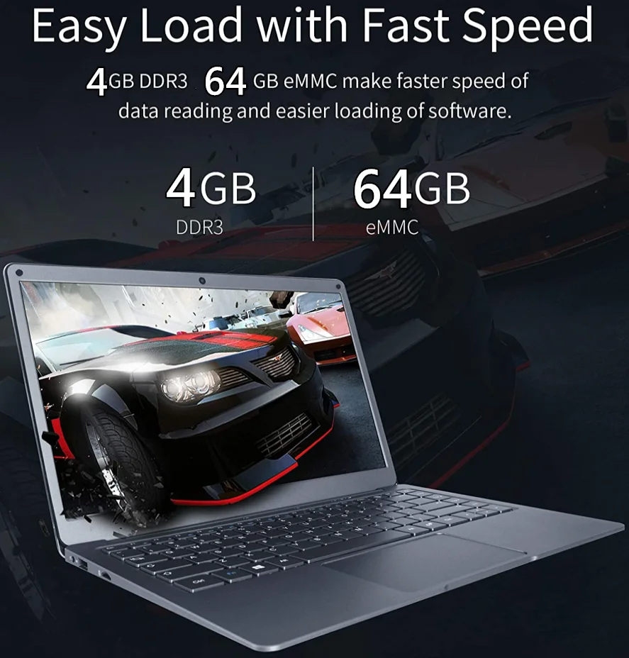 6GB RAM 128GB ROM 14.1 אינץ 'מחשב נייד אולטרהבוק מחשב נייד Windows 10 Intel Celeron Quad Core N3450 CPU