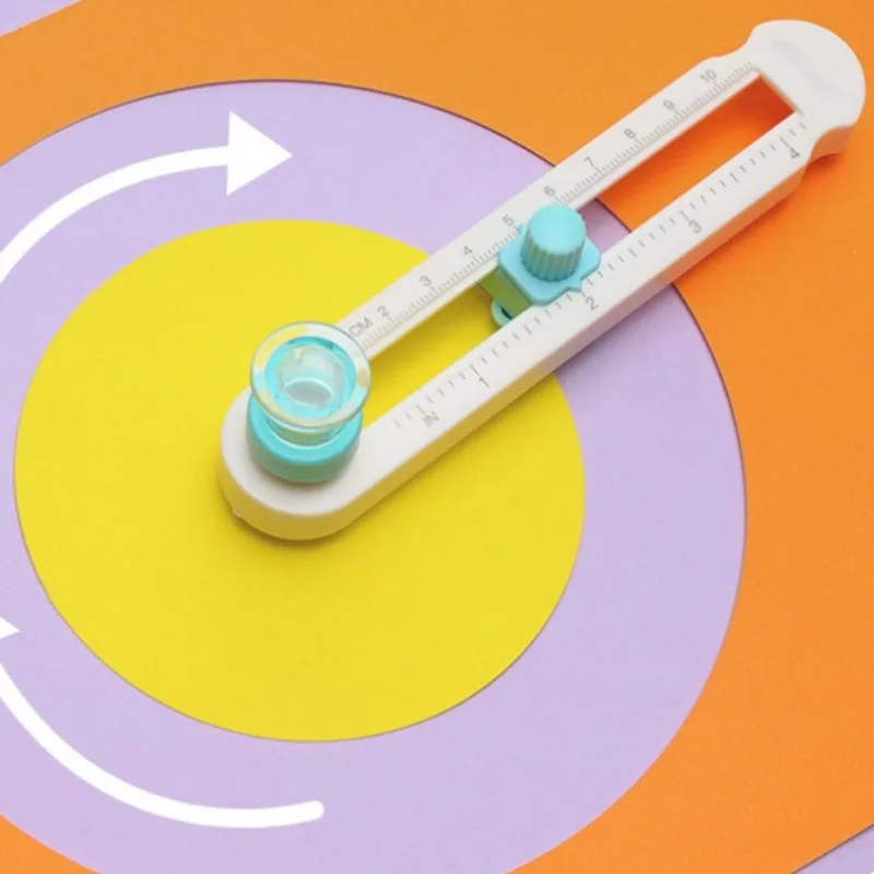 360 ° Taglierina circolare regolabile multifunzionale per carta, per scrapbooking, tagliacarte circolari per fai da te, strumento per tagliare la carta in cerchio - immagine 2