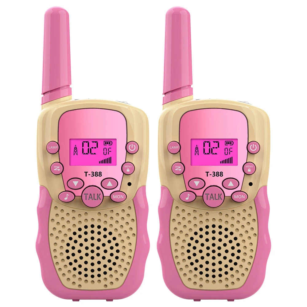 Kid's Walkie Talkie AA Battery Wireless Intercom Two Way Communication Handheld Transceiver 22 Channels LCD Flashlight for Gift
