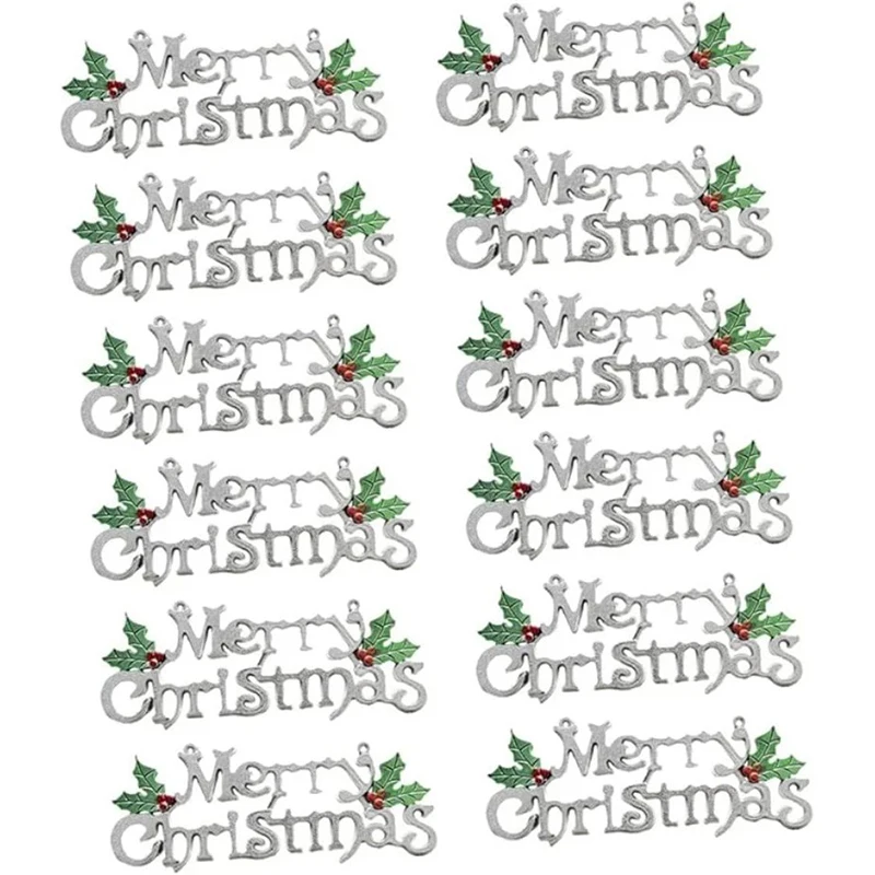 thumbnail image 1 of Letras de plástico para colgar en la puerta, adornos navideños, guirnalda para árbol de Navidad, decoración para el hogar, suministros para fiestas navideñas, 1 of 5