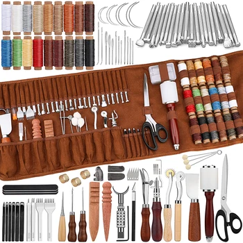KRABALL Leather Working Kit – Sewing & Carving Tools 1