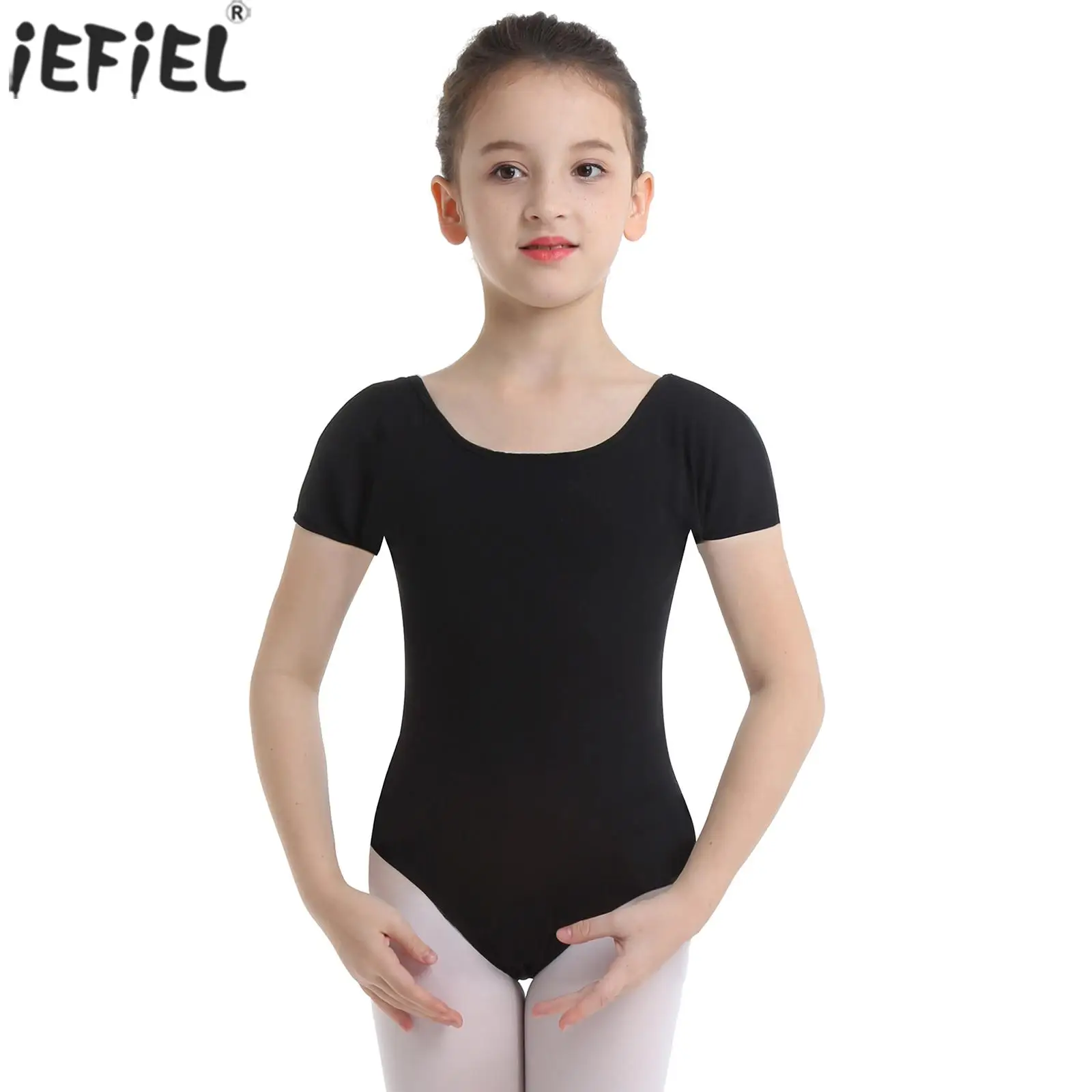 

Kids Girls Ballet Dance Gymnastics Leotard Short Sleeve Turnpakje Gym Workout Ballerina Dancerwear Stage Performance Costume