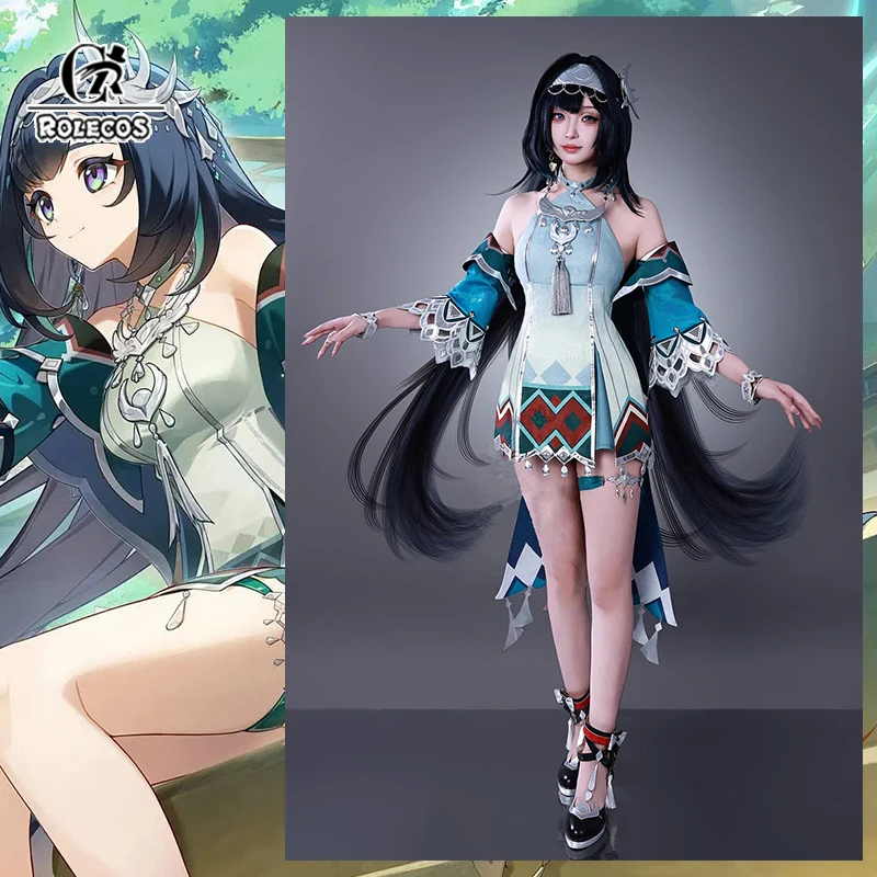 ROLECOS Game Genshin Impact Lan Yan Cosplay Costume Spring Woven From Jade Lan Yan Women Halloween Costume Female Party Suit