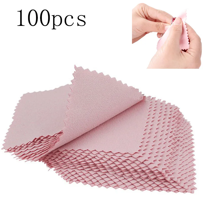 

10/50/100PCS/Bag Clean Cleaning Cloth Polishing Cloth For Sterling Platinum Jewelry Anti Tarnish Dust