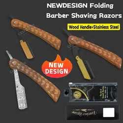 NEW Design Barber Folding Shaving Razor Trimmer Manual Shaver Professional Straight Edge Stainless Steel Knife Shave Beard Cut