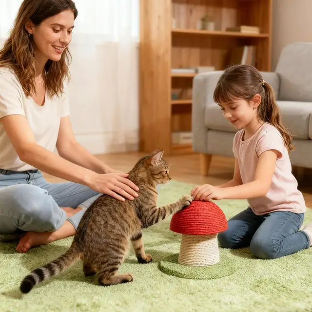 Scratching Post for Cats Sisal Mushroom Modern Tall Scratching Post for Cats for Kitten Exercise Mental Stimulation Physical 3