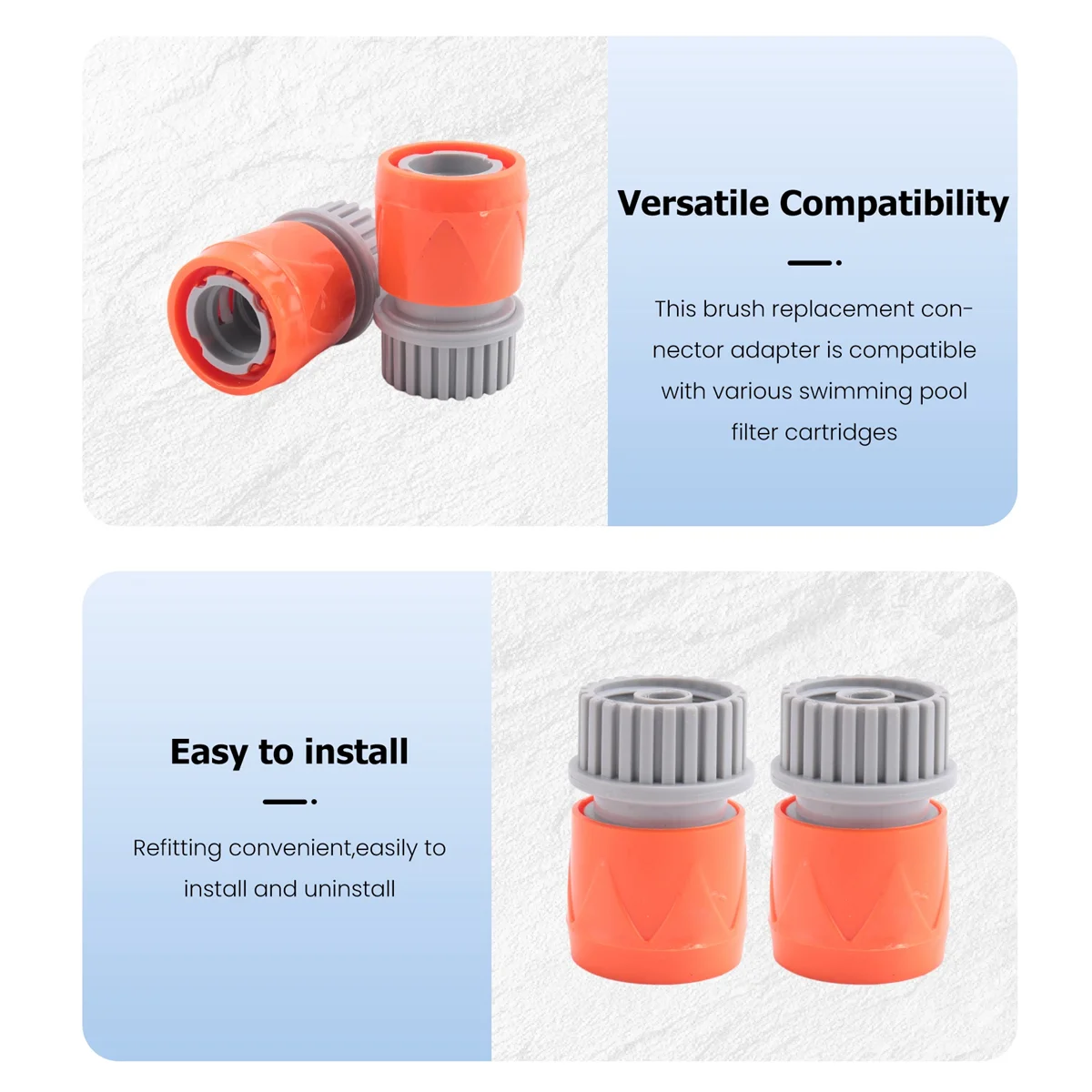 BAAU 10PCS Swimming Pool Filter Cleaning Brush Replacement Connector Adapter for Swimming Pool Filter Cleaner