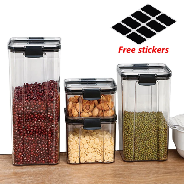 Food Storage Kitchen Container Plastic Box Jars for Bulk Cereals Kitchen  Organizers for Pantry Organizer Jars With Lid Home - AliExpress