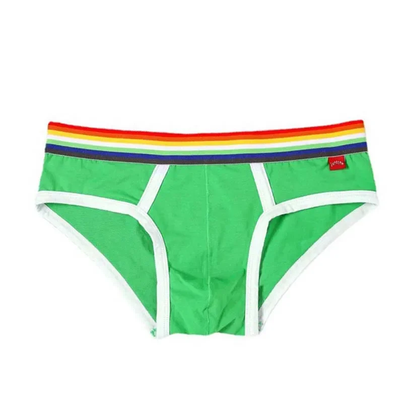 Rainbow Men's Low Waist Briefs Cotton Comfortable Breathable Pocket Design Men's Fashion Triangle