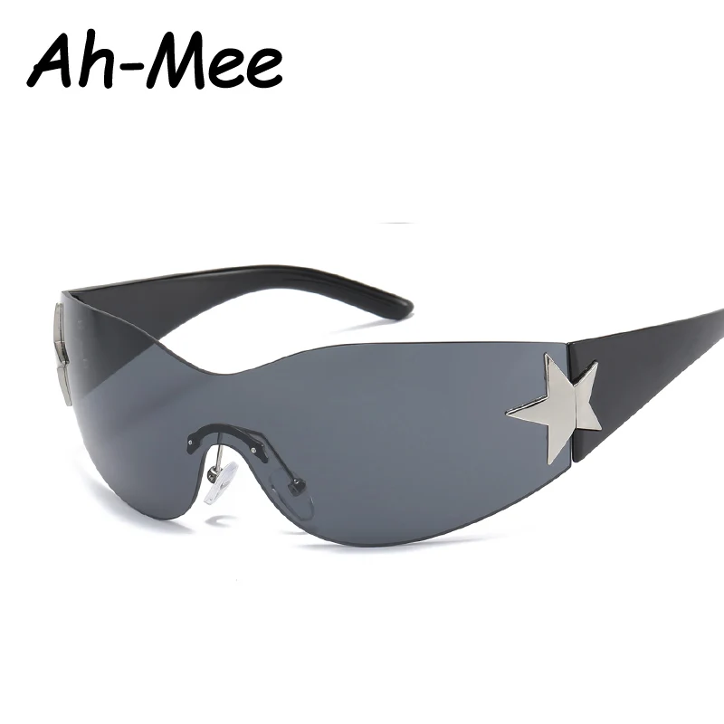 Lunettes de soleil rimless punk pour femme pêcheuse - Style Y2K pour pêche sportive tendance