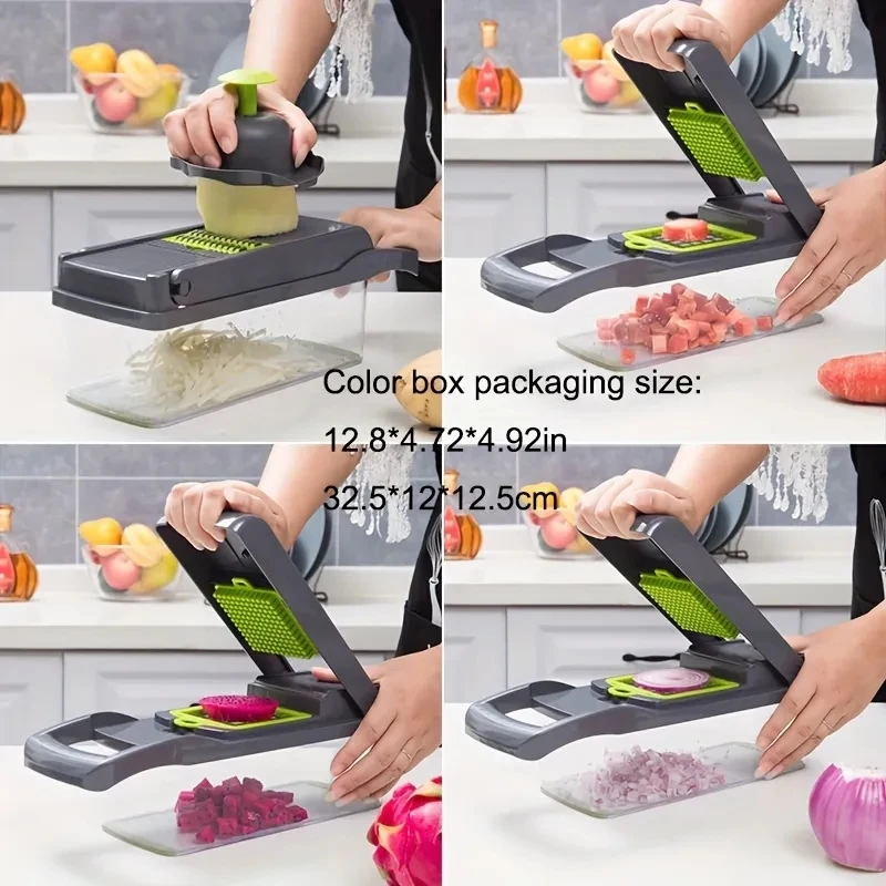 12 in 1 Vegetable Chopper Multifunctional Food Veggie Chopper Salad Manual  Grater Kitchen Gadgets Mandolin Potato Cheese Grater - AliExpress