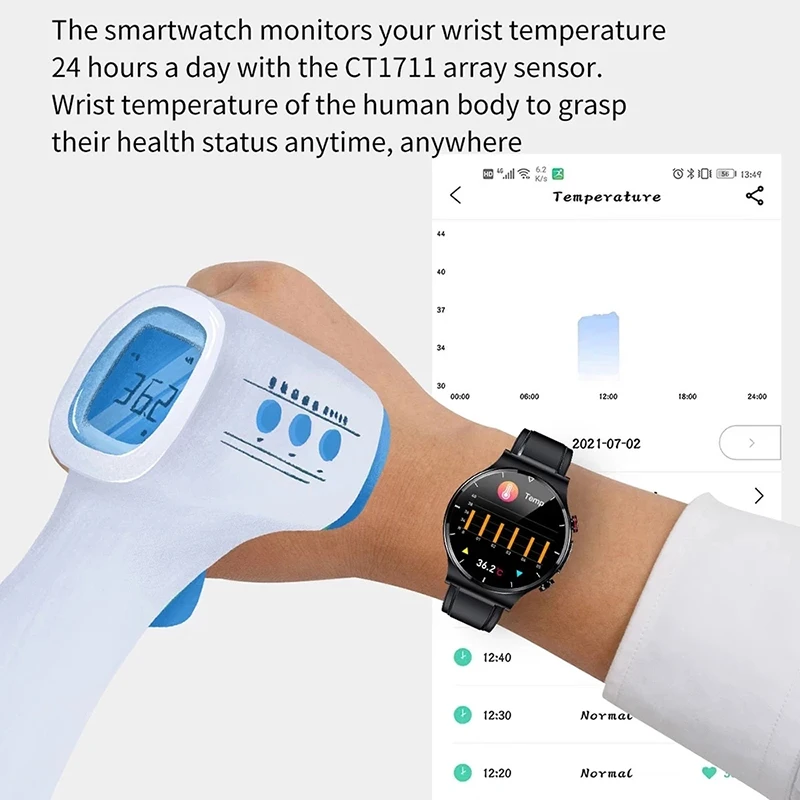 ChiBear PPG + ECG Ʈ ġ  360*360     + AI Ƿ  ǰ Smartwatch IP68 