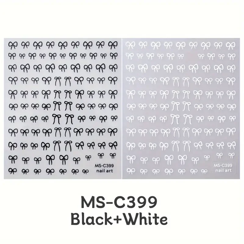Stylish Bowknot Lace Ribbon Nail Art Stickers - Self-Adhesive Butterfly Decals