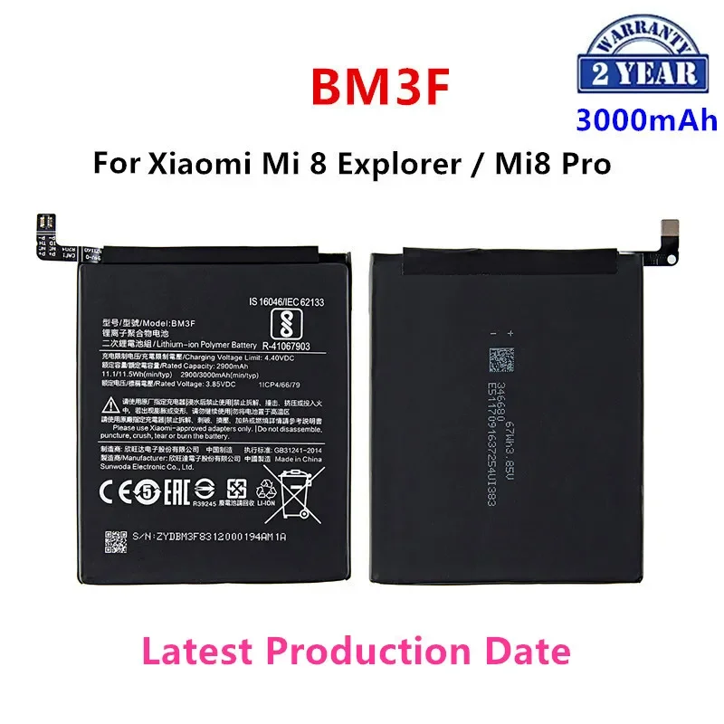 

100% Orginal BM3F 3000mAh Battery For Xiaomi 8 Mi 8 Explorer / Mi8 Pro BM3F High Quality Phone Replacement Batteries