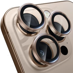 Premium Metal Camera Lens Protector with Tempered Glass Film - 16 Plus - 16 (Desert Titanium)
