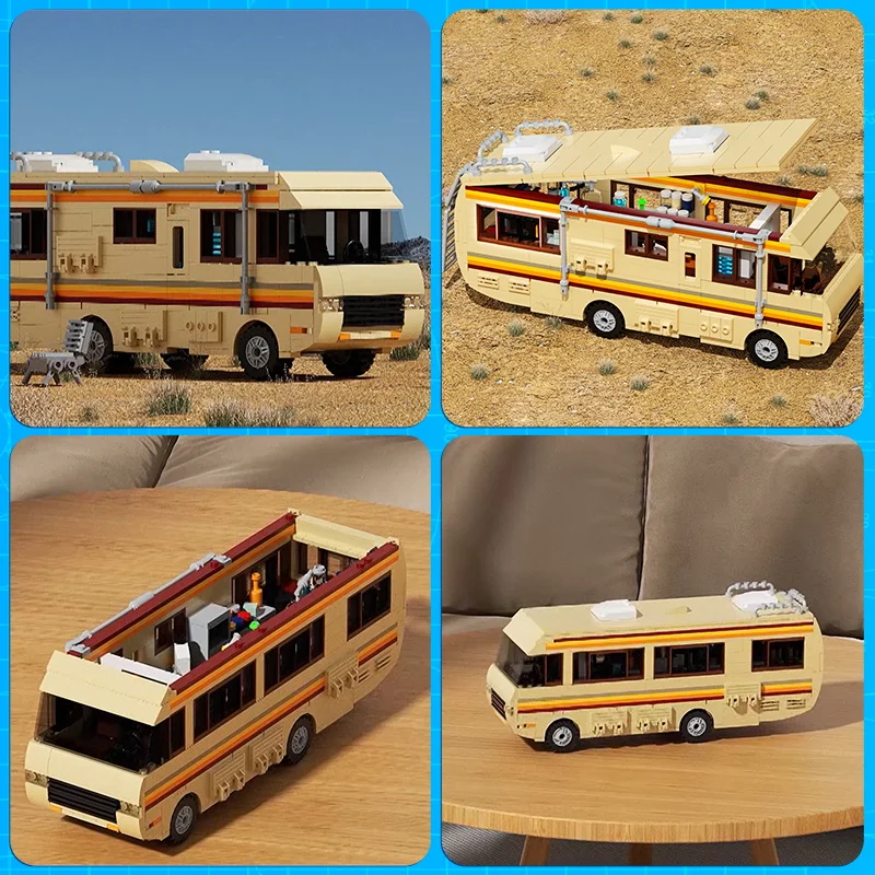New Breaking Bad Pinkman Cooking Lab Rv Car Building Blocks Set Walter White Van Vehicle Toy For Children Birthday Gift Boy Gift