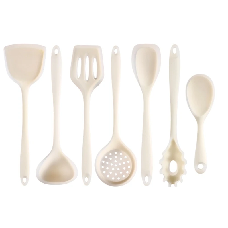 

7 Pc Non Stick Silicone Utensil Set For Cooking And Baking Pot Spatula Kitchen Multifunctional Cooking Utensils Durable
