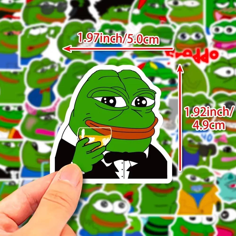 50Pcs 슬픈 개구리 PEPE 재미 있은 낙서 스티커 전화 스케이트 보드 헬멧 자동차 선물 자전거 노트북 자동차 DIY 스티커 어린이