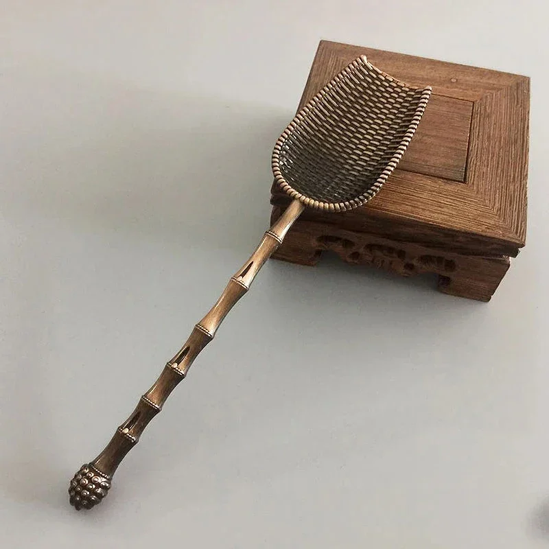 Chinese Style Tea Scoop Teaspoon Metal Tea Spoon Kung Fu Tea Ceremony Utensils Teaware Kitchen Accessory Chado Party Supplies