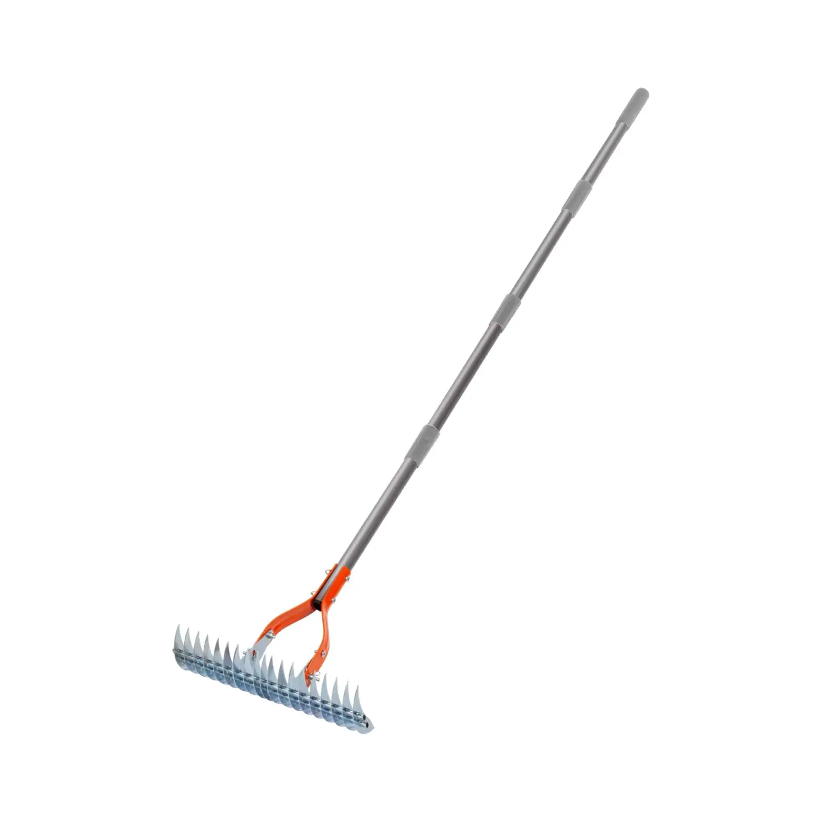 Thatch Rake Adjustable Rake Head Steel Dethatching Rake for Cleaning Grass Dethatching Lawn Grass Grooming Loosening Soil