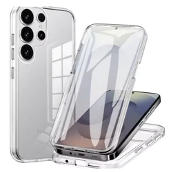 360° Full Body Transparent Silicone Protective Case with TPU+PC - Galaxy S8+ (Clear)