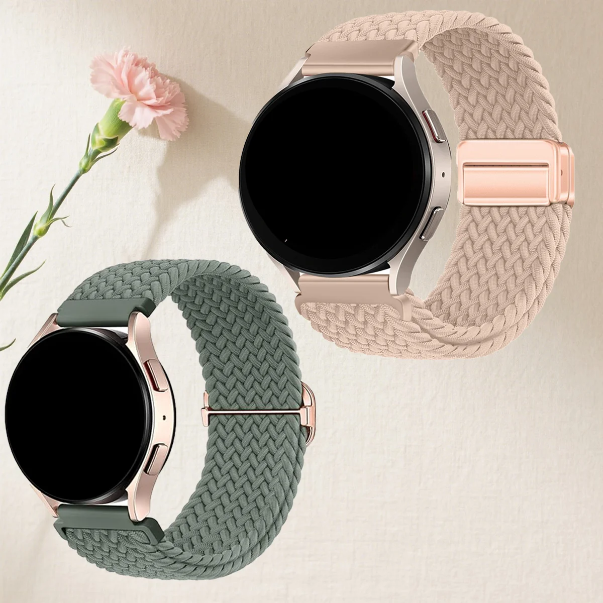 Dual Pack Braided Loop Magnetic Strap with Elastic Nylon Band