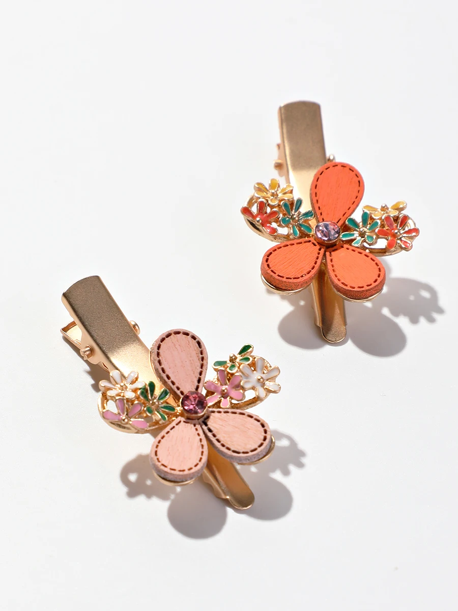 

2Pcs Flower Hair Clip Small Rhinestone Hair Clips for Women Girls Metal Claw Clip Elegant Barrettes Hair Accessories Headwear