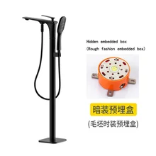  White&Gold Nordic Freestanding Bathtub Faucet Tub Filler Black Floor Mount Brass Single Handle Bathroom Faucets with Hand Shower 