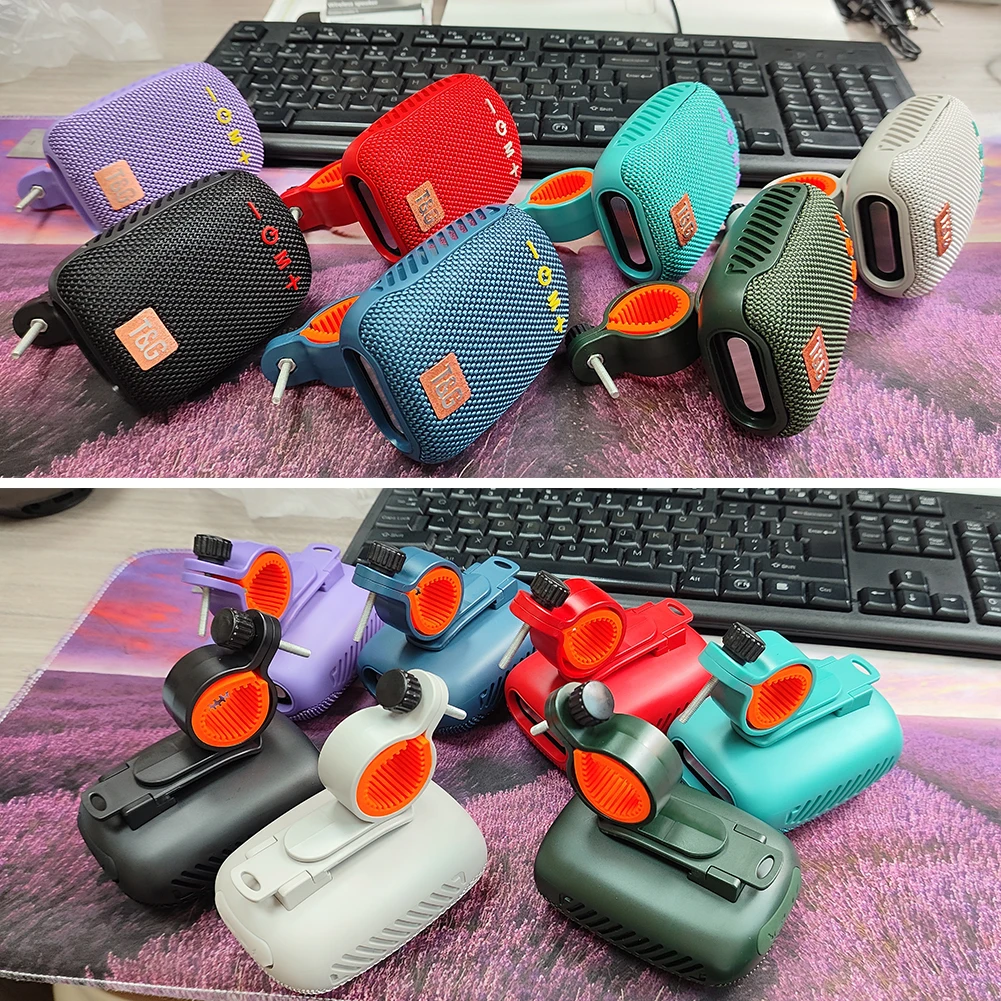 자전거 무선 스테레오 스피커 휴대용 야외 붐박스 타입-C USB 충전식 블루투스 호환 스쿠터 오토바이용