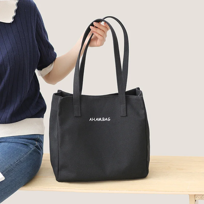 

Canvas bag for female college students attending class 2023 new cloth bag portable shoulder large capacity Japanese and Korean s