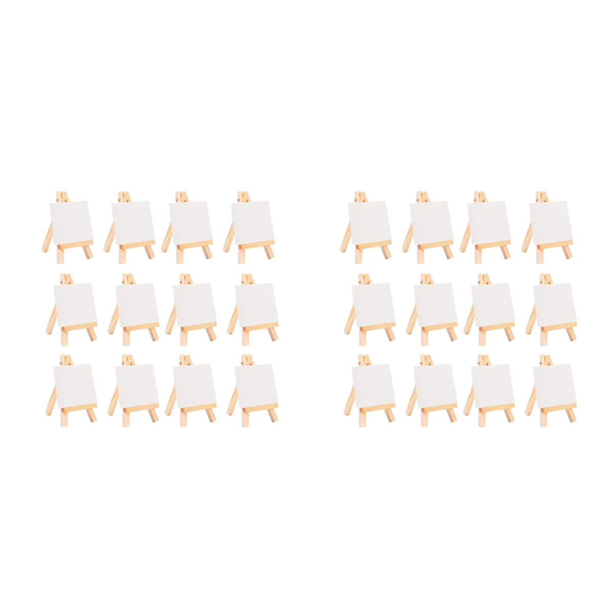 

24Pcs Artists Mini Easel +3 Inch X3 Inch Mini Canvas Set Painting Kids Craft DIY Drawing Small Table Easel for School