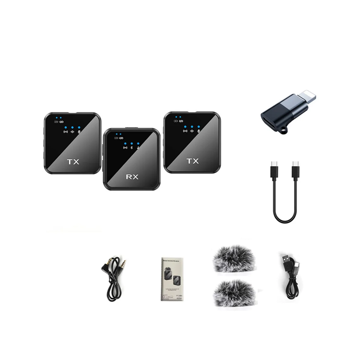 

Беспроводная микрофонная система с шумоподавлением, портативный микрофон с клипсой для ошейника, подкастов, камера для интервью, запись видео