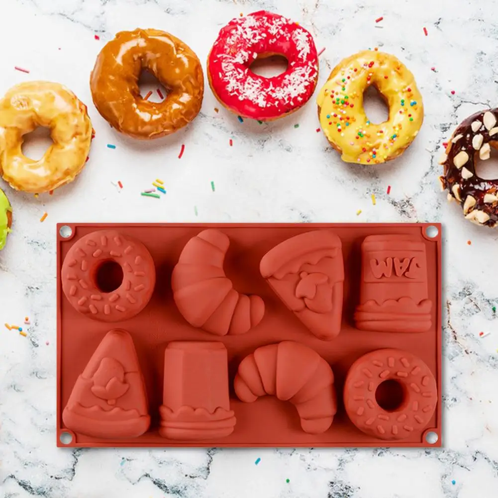 

Food-grade Bakeware Non-stick Silicone Doughnut Mold for Home Bakery Kitchen Reusable Food-grade Flexible Baking Mold Nonstick