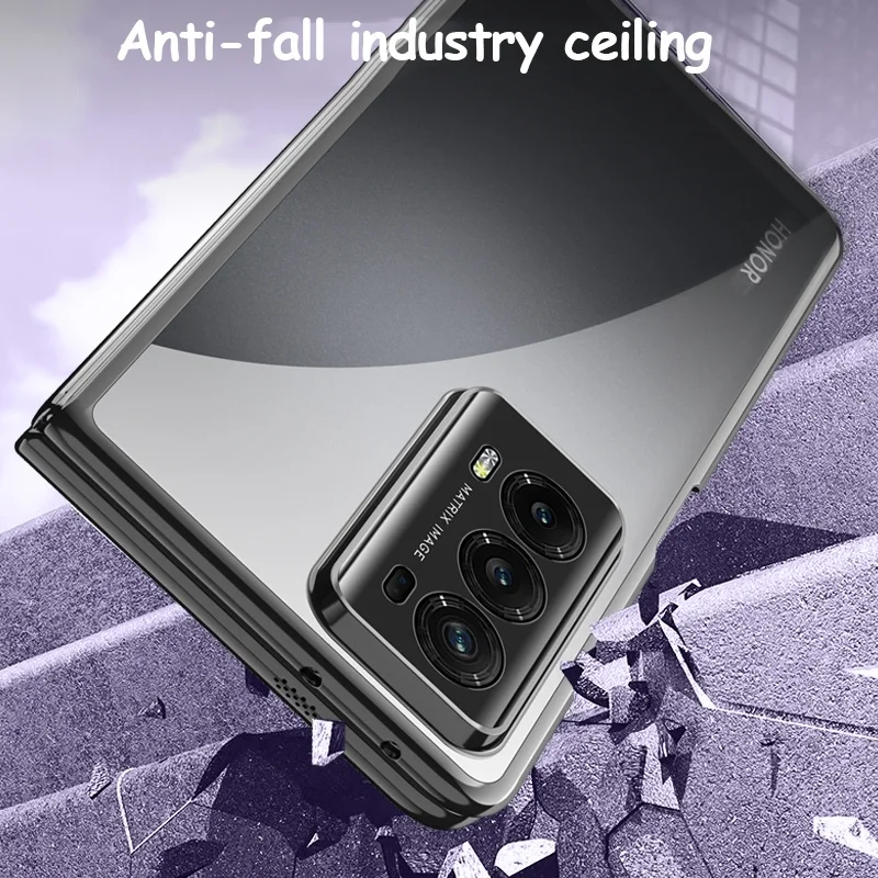Luxury Plating Tempered Glass Protector Case For Honor Magic V2 Cover Silky feel Capa Full 360 Skin Shell