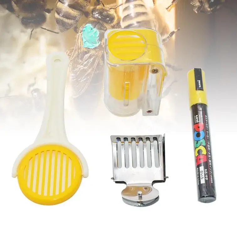 2 PCS Bee Marking Tool Kits Queen Bee Catcher Clip Queen Marking Ring Beekeeping Clip Rearing Tool Beekeeping Equipment