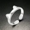 Platinum Rings Cute Totoro Open Code Imitation 925 sterling silver rings Color Silver Jewelry Wholesale Cat Ear Ring 2