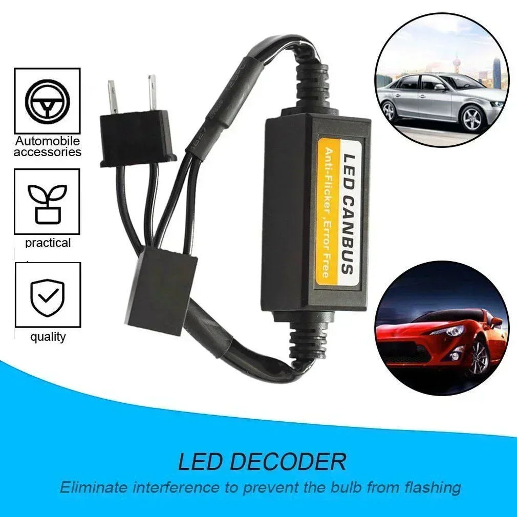 Automotive LED Decoder 1/4PCS H1/H4/H7/H11/9005/9006 Automotive LED Decoder Black Anti-Flicker LED Canbus Decoder Fault Eliminator Auto Accessory