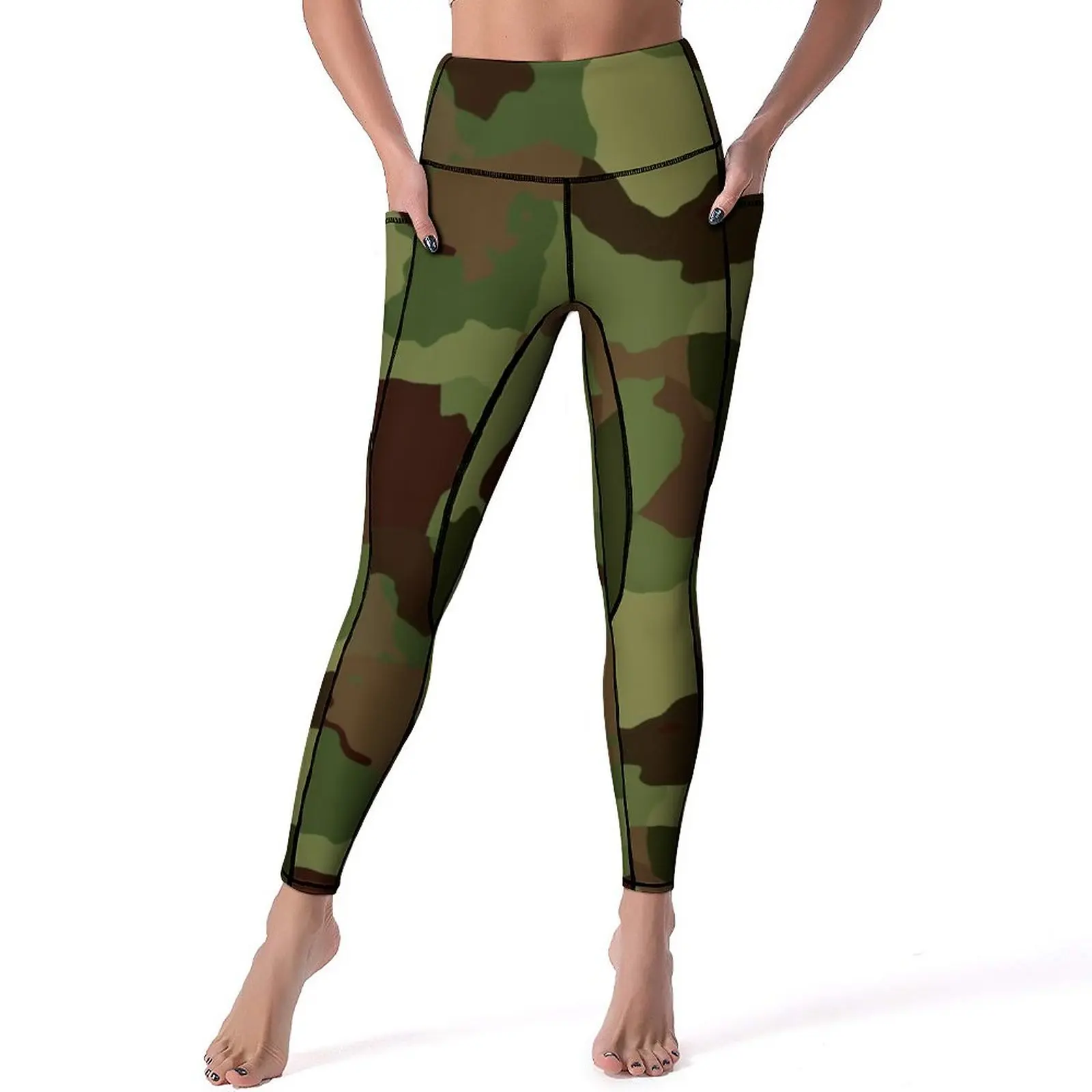 

Camo Design Yoga Pants Sexy Army Camouflage Printed Leggings Push Up Workout Leggins Women Retro Stretch Sports Tights