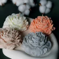 3D Peony Candle Silicone Mold DIY Relief Flower Soap Resin Plaster Mould Home Decor Chocolate Cake Ice Baking Making Tool Gifts 3