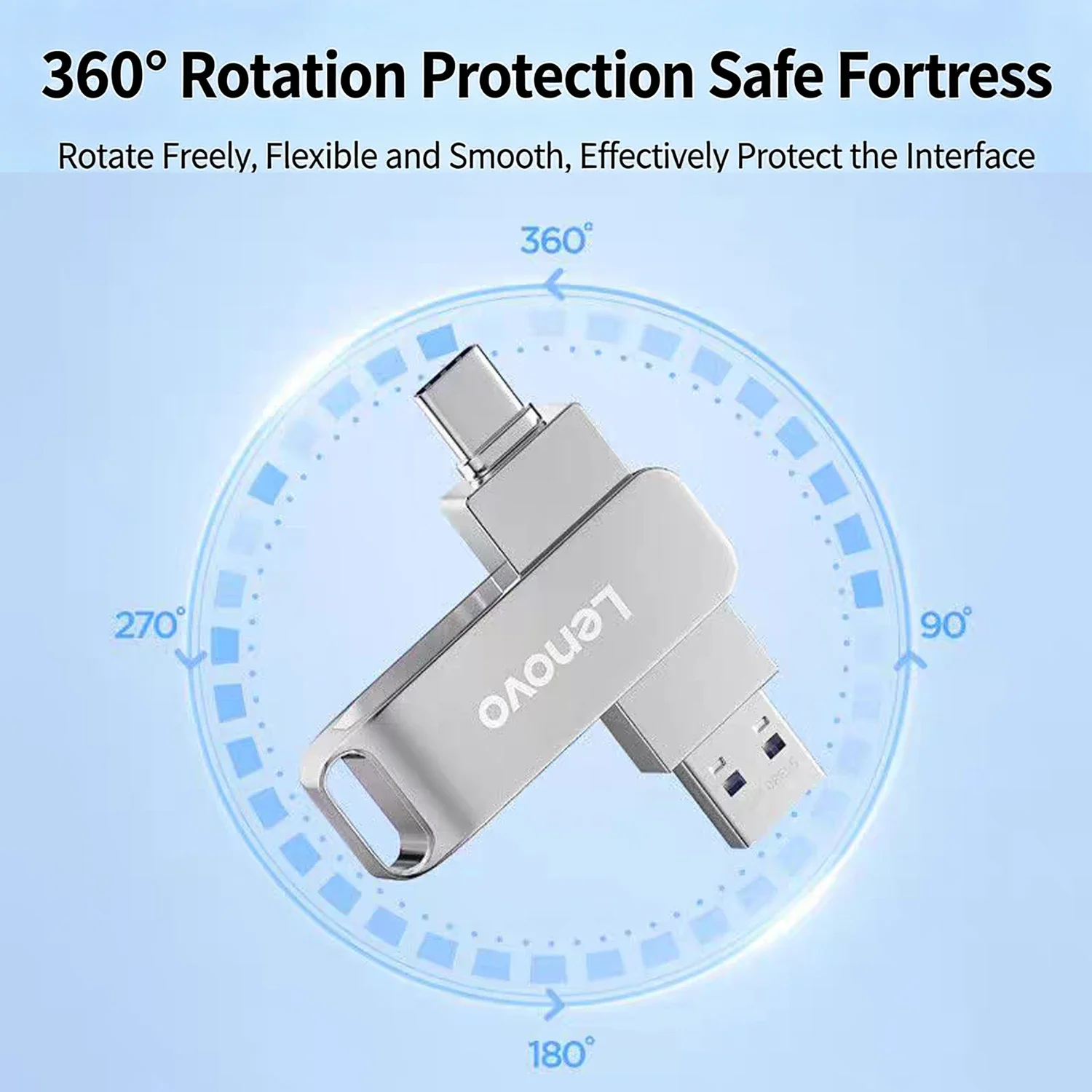 레노버 USB3.2 OTG 펜 드라이브 고속 타입-C 플래시 디스크 실제 용량 64TB 16TB 8TB 4TB 메탈 펜드라이브 휴대폰 컴퓨터용
