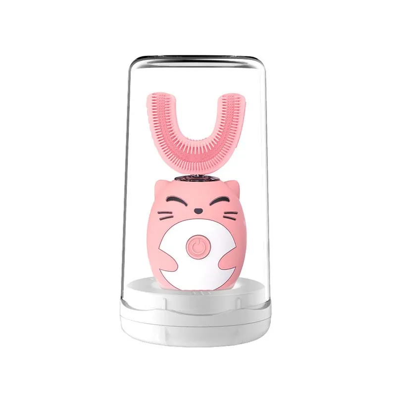 U자형 어린이용 전동 칫솔 헤드 360 °   다양한 모델과 호환되는 부드러운 실리콘 교체용 브러시 헤드