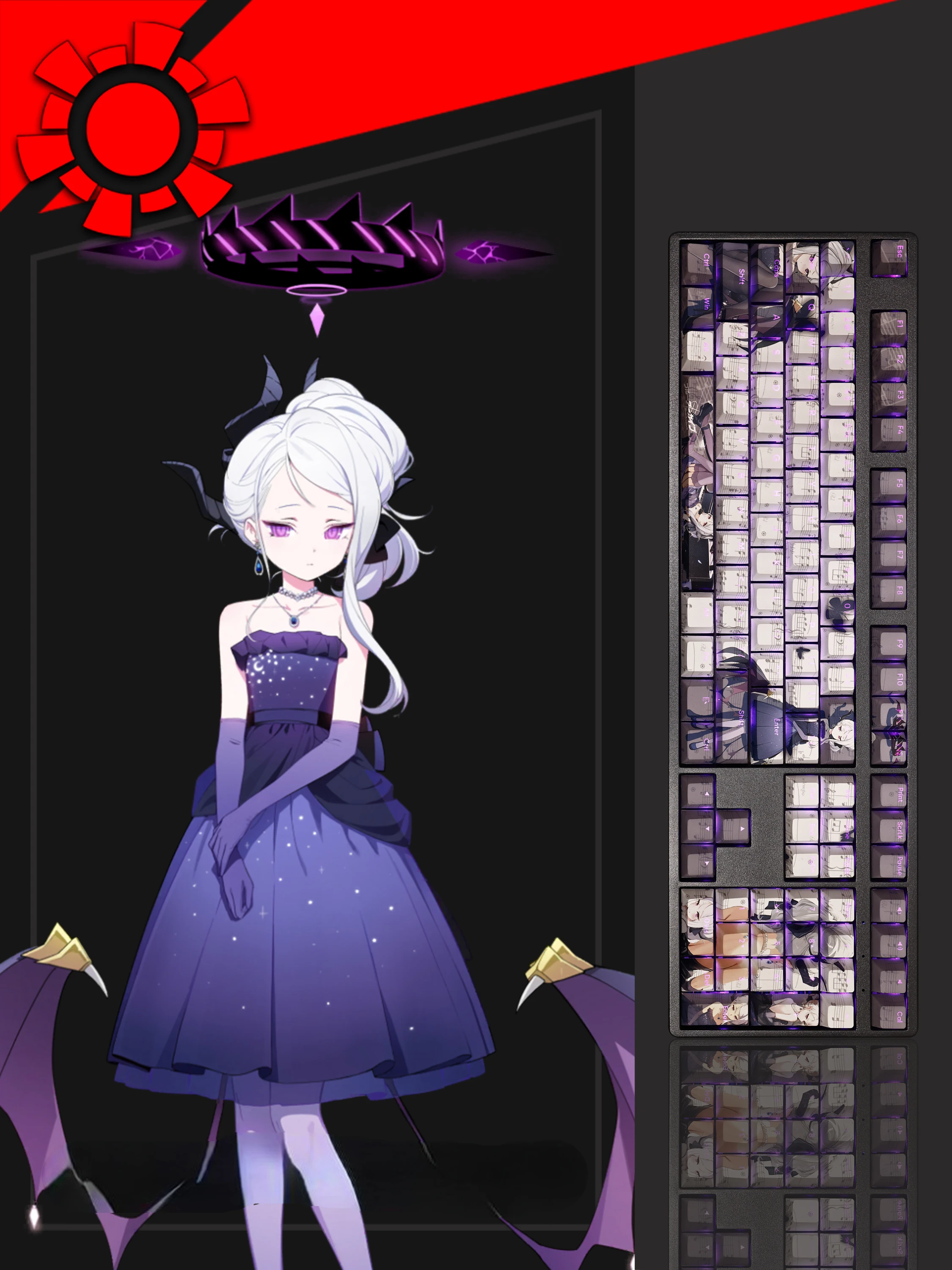 Sorasaki Hina-conjunto de 108 Chaves Pbt Azul Arquivo Jogos de Anime Menina Cereja Altura Faça Você Mesmo Mecânica Diy - Imagem 6