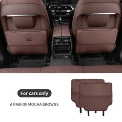 Premium PU Leather Car Seat Back Protector & Organizer - Anti - Scratch Guard (Brown - 1pc)