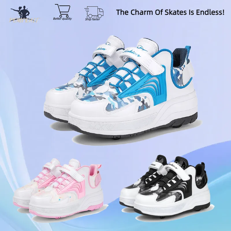 

Children's Skates For Boys And Girls Detachable Roller Skates 4 Wheel Outdoor Fashion Sports Flash Casual Roller Skates