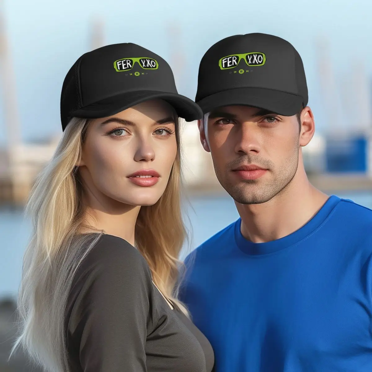 Feid Merch Logo Animated Ferxxo Trucker Hat Men Women Retro Dad Hat Worker Cap Fishing Hat Adjustable Mesh Baseball Cap Washable 5