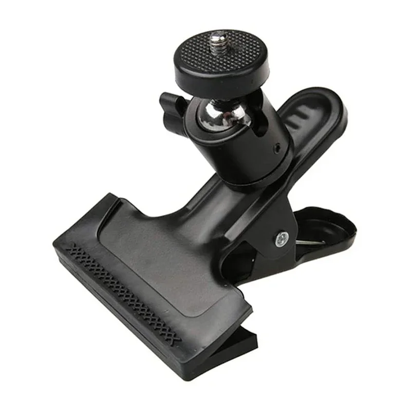 Description Picture 2 of itemMetal Camera Clip Clamp Flash Holder Mount with 360 Swivel Photography Ball-Head 1/4" Threaded Screw for Camera Tripod SLR DSLR