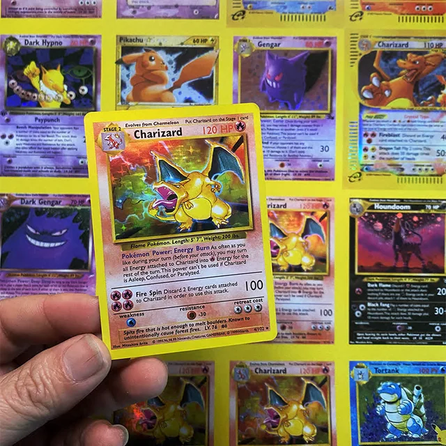 54Pcs/1Box 1996 Years Flash Card Pokemon Game Charizard Pikachu Mewtwo Gx Vmax English Shining Game Collection Cards Kids Toy 2